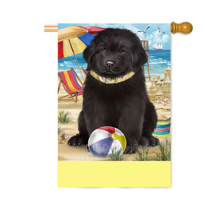 Personalized Pet Friendly Beach Newfoundland Dog Custom House Flag FLG-DOTD-A58245