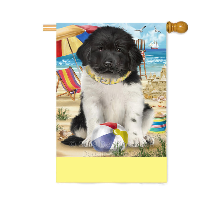 Personalized Pet Friendly Beach Newfoundland Dog Custom House Flag FLG-DOTD-A58246
