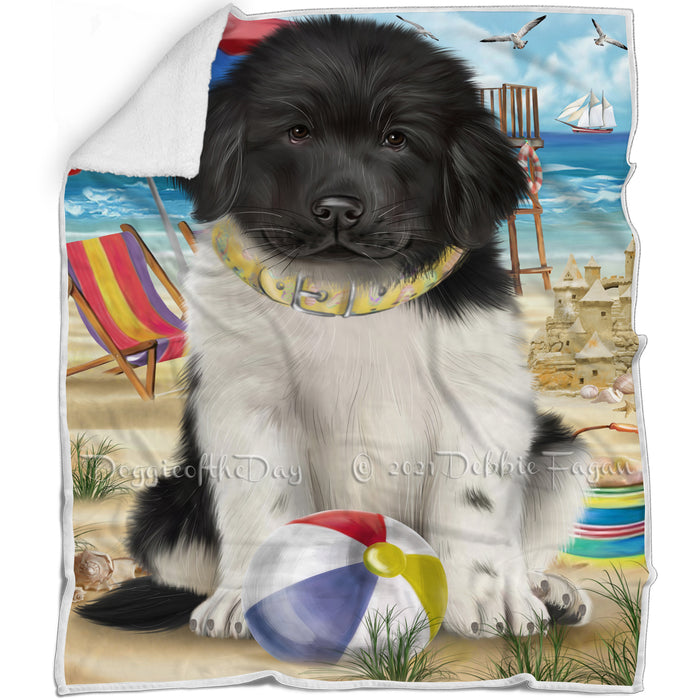 Pet Friendly Beach Newfoundland Dog Blanket BLNKT104880