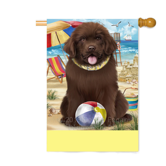 Personalized Pet Friendly Beach Newfoundland Dog Custom House Flag FLG-DOTD-A58247