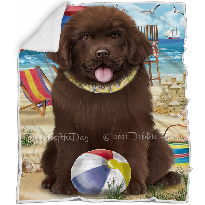 Pet Friendly Beach Newfoundland Dog Blanket BLNKT104889
