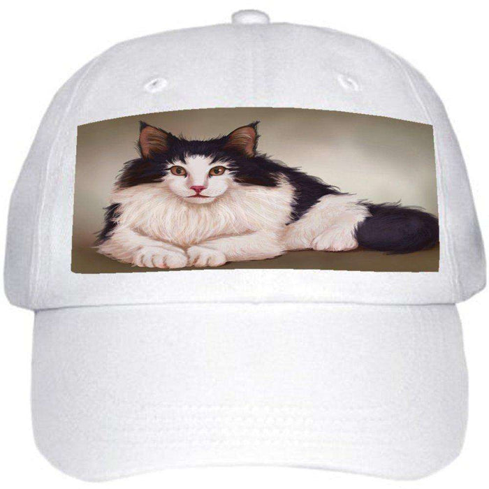 Norwegian Forest Cat Ball Hat Cap Off White