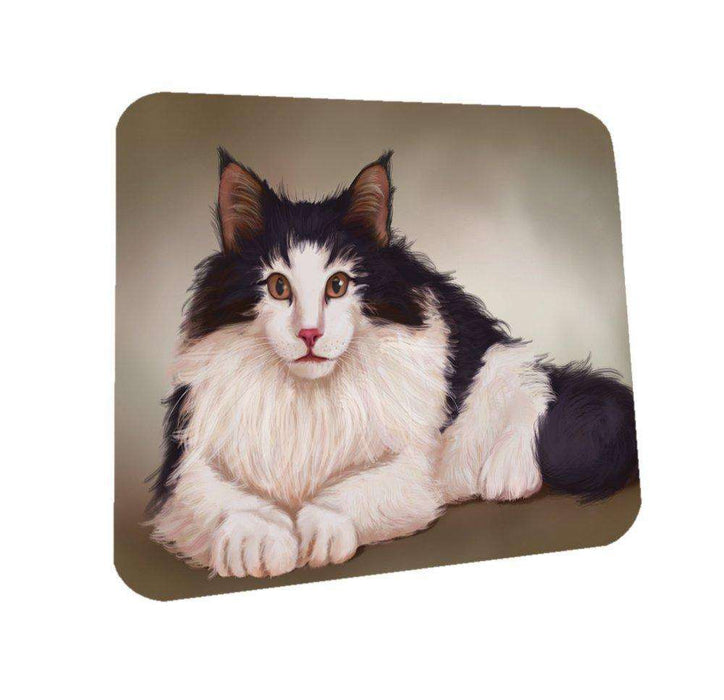 Norwegian Forest Cat Coasters Set of 4