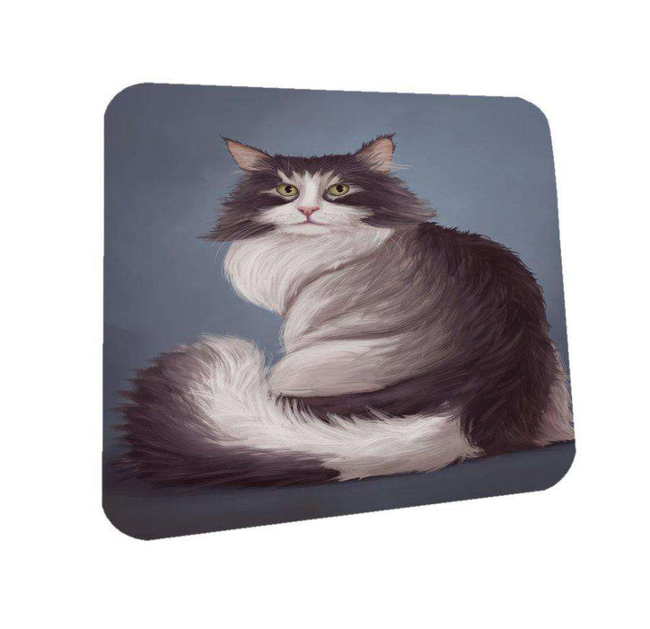 Norwegian Forest Cat Coasters Set of 4