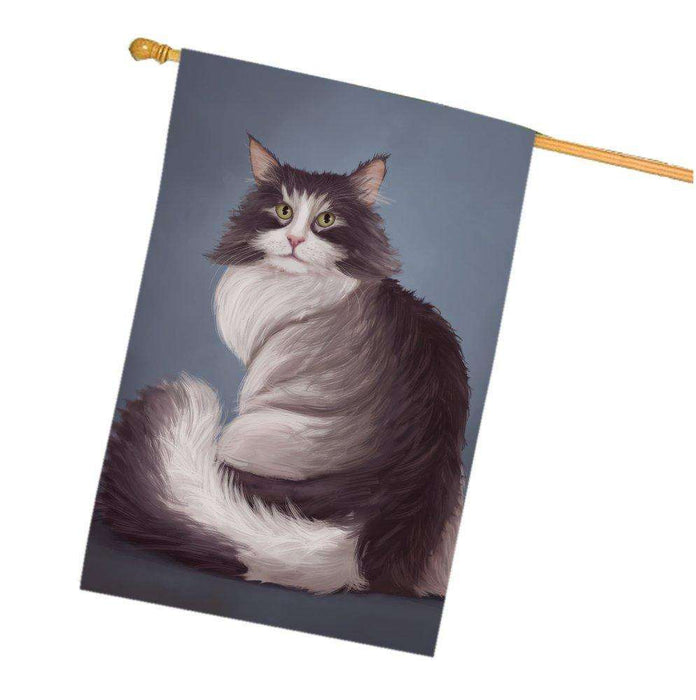 Norwegian Forest Cat House Flag