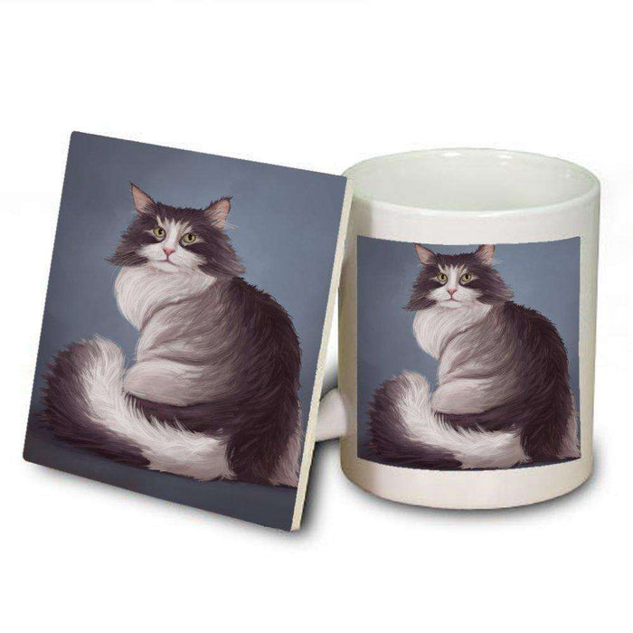 Norwegian Forest Cat Mug and Coaster Set