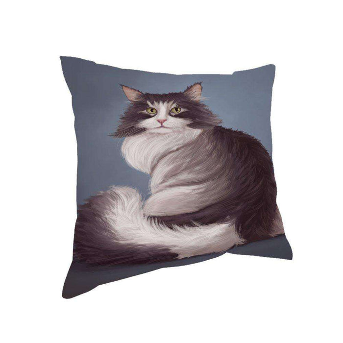 Norwegian Forest Cat Throw Pillow