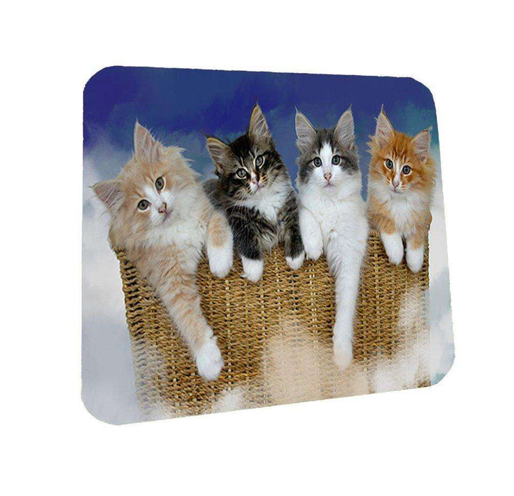 Norwegian Forest Cats Coasters Set of 4
