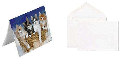 Norwegian Forest Cats Handmade Artwork Assorted Pets Greeting Cards and Note Cards with Envelopes for All Occasions and Holiday Seasons