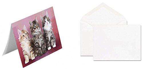 Norwegian Forest Cats Handmade Artwork Assorted Pets Greeting Cards and Note Cards with Envelopes for All Occasions and Holiday Seasons