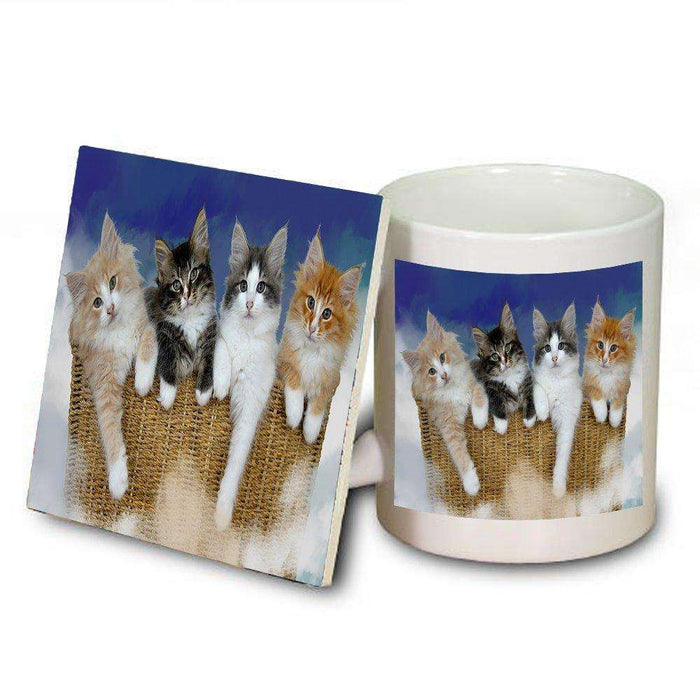 Norwegian Forest Cats Mug and Coaster Set