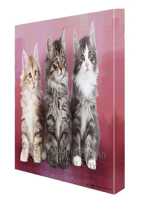 Norwegian Forest Cats Painting Printed on Canvas Wall Art