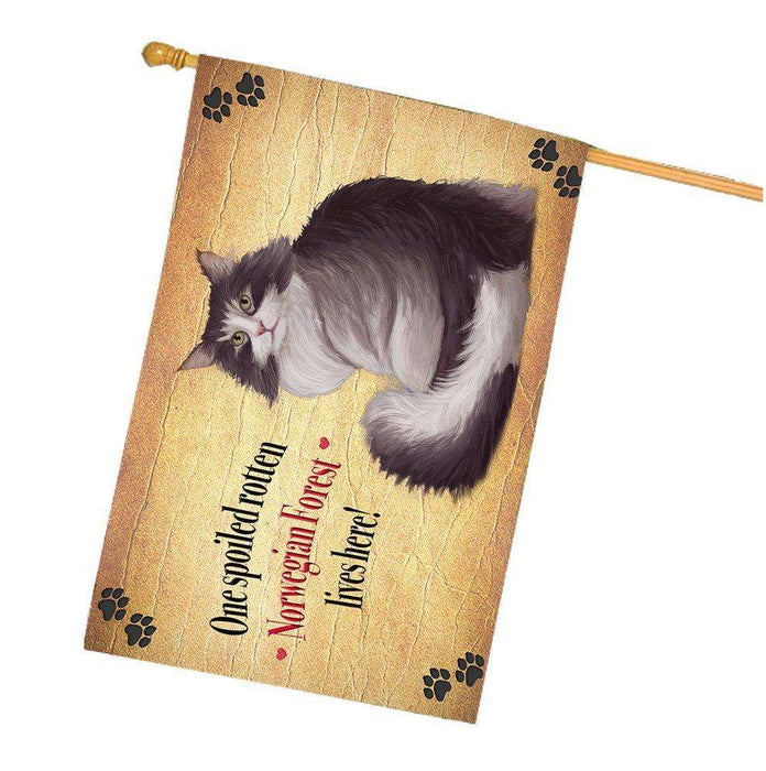 Norwegian Forest Spoiled Rotten Cat House Flag