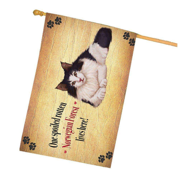 Norwegian Forest Spoiled Rotten Cat House Flag