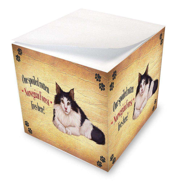 Norwegian Forest Spoiled Rotten Cat Note Cube