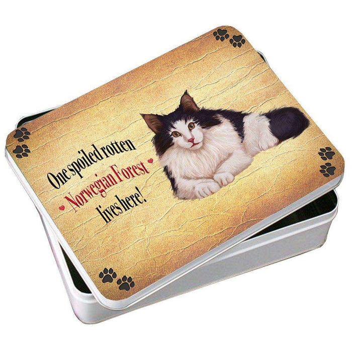 Norwegian Forest Spoiled Rotten Cat Photo Storage Tin