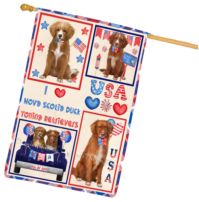 4th of July Independence Day I Love USA Nova Scotia Duck Tolling Retriever Dogs House flag FLG66975