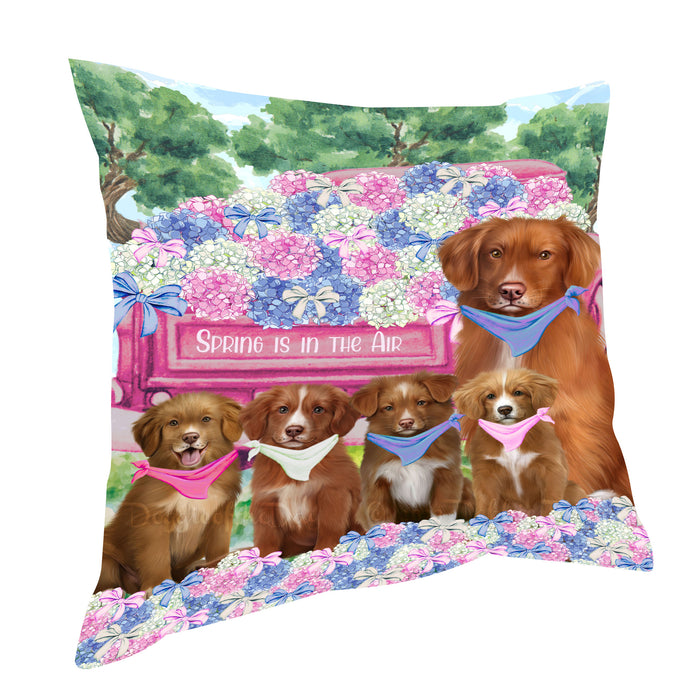 Nova Scotia Duck Tolling Retriever Pillow, Explore a Variety of Personalized Designs, Custom, Throw Pillows Cushion for Sofa Couch Bed, Dog Gift for Pet Lovers