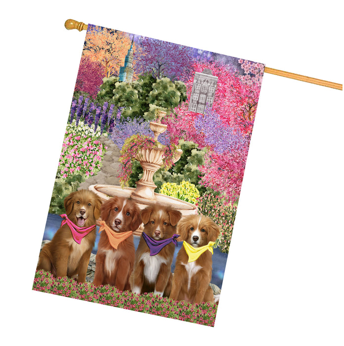 Nova Scotia Duck Tolling Retriever Dogs House Flag: Explore a Variety of Designs, Weather Resistant, Double-Sided, Custom, Personalized, Home Outdoor Yard Decor for Dog and Pet Lovers