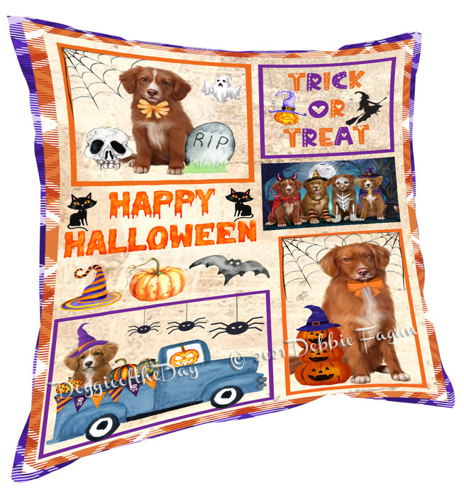 Happy Halloween Trick or Treat Nova Scotia Duck Tolling Retriever Dogs Pillow with Top Quality High-Resolution Images - Ultra Soft Pet Pillows for Sleeping - Reversible & Comfort - Cushion for Sofa Couch Bed - 100% Polyester, PILA88309