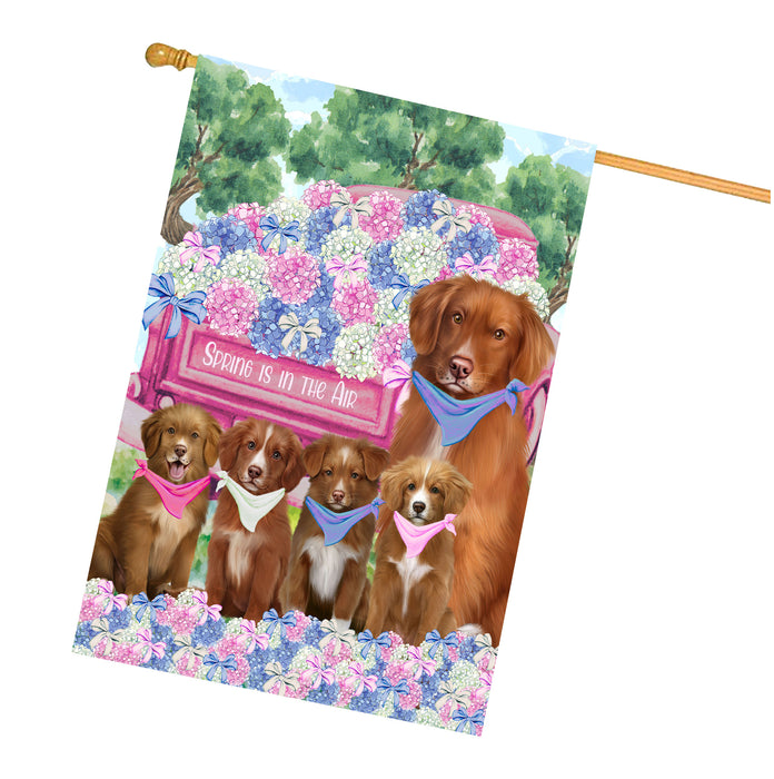Nova Scotia Duck Tolling Retriever Dogs House Flag: Explore a Variety of Personalized Designs, Double-Sided, Weather Resistant, Custom, Home Outside Yard Decor for Dog and Pet Lovers