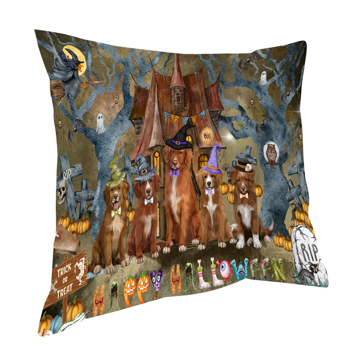 Nova Scotia Duck Tolling Retriever Pillow: Explore a Variety of Designs, Custom, Personalized, Pet Cushion for Sofa Couch Bed, Halloween Gift for Dog Lovers
