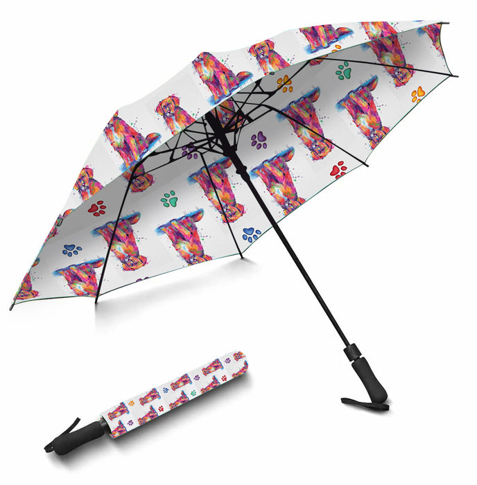 Watercolor Mini Nova Scotia Duck Toller Retriever DogsSemi-Automatic Foldable Umbrella