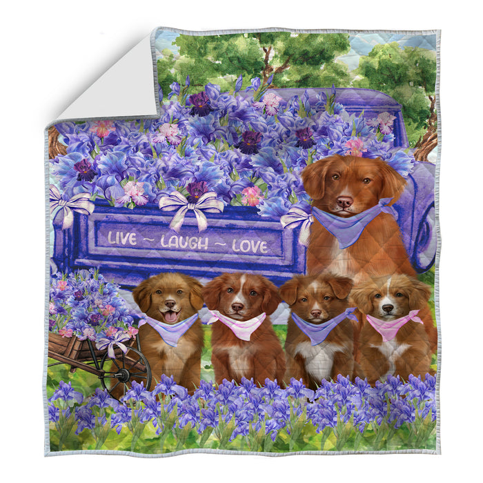 Nova Scotia Duck Tolling Retriever Bed Quilt, Explore a Variety of Designs, Personalized, Custom, Bedding Coverlet Quilted, Pet and Dog Lovers Gift