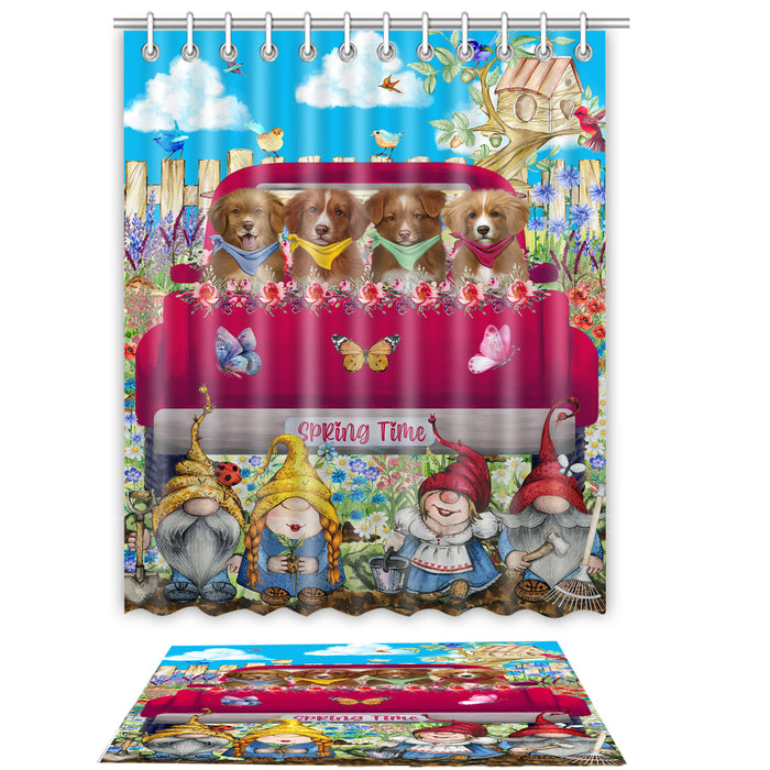 Nova Scotia Duck Tolling Retriever Shower Curtain & Bath Mat Set: Explore a Variety of Designs, Custom, Personalized, Curtains with hooks and Rug Bathroom Decor, Gift for Dog and Pet Lovers