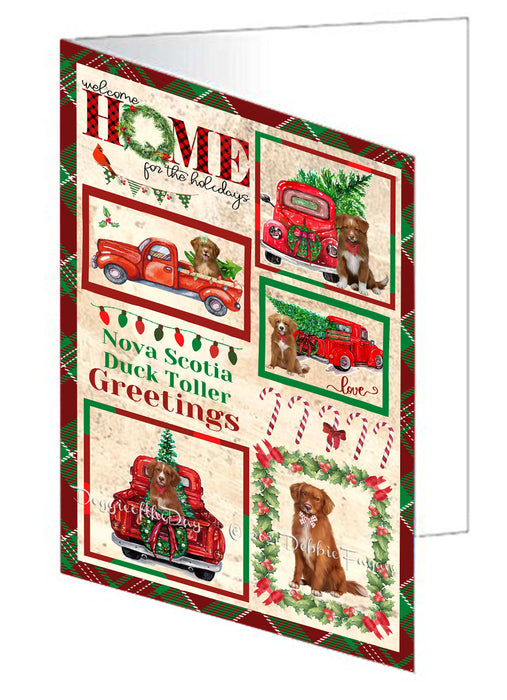 Welcome Home for Christmas Holidays Nova Scotia Duck Tolling Retriever Dogs Handmade Artwork Assorted Pets Greeting Cards and Note Cards with Envelopes for All Occasions and Holiday Seasons GCD76229