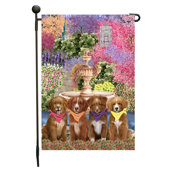 Nova Scotia Duck Tolling Retriever Dogs Garden Flag: Explore a Variety of Designs, Weather Resistant, Double-Sided, Custom, Personalized, Outside Garden Yard Decor, Flags for Dog and Pet Lovers