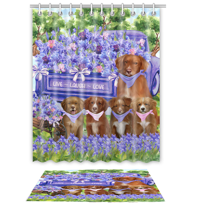 Nova Scotia Duck Tolling Retriever Shower Curtain with Bath Mat Set, Custom, Curtains and Rug Combo for Bathroom Decor, Personalized, Explore a Variety of Designs, Dog Lover's Gifts
