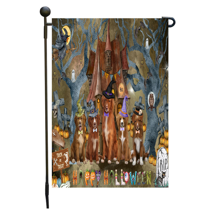 Nova Scotia Duck Tolling Retriever Dogs Garden Flag: Explore a Variety of Designs, Personalized, Custom, Weather Resistant, Double-Sided, Outdoor Garden Halloween Yard Decor for Dog and Pet Lovers