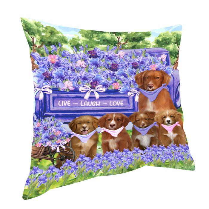 Nova Scotia Duck Tolling Retriever Pillow: Cushion for Sofa Couch Bed Throw Pillows, Personalized, Explore a Variety of Designs, Custom, Pet and Dog Lovers Gift