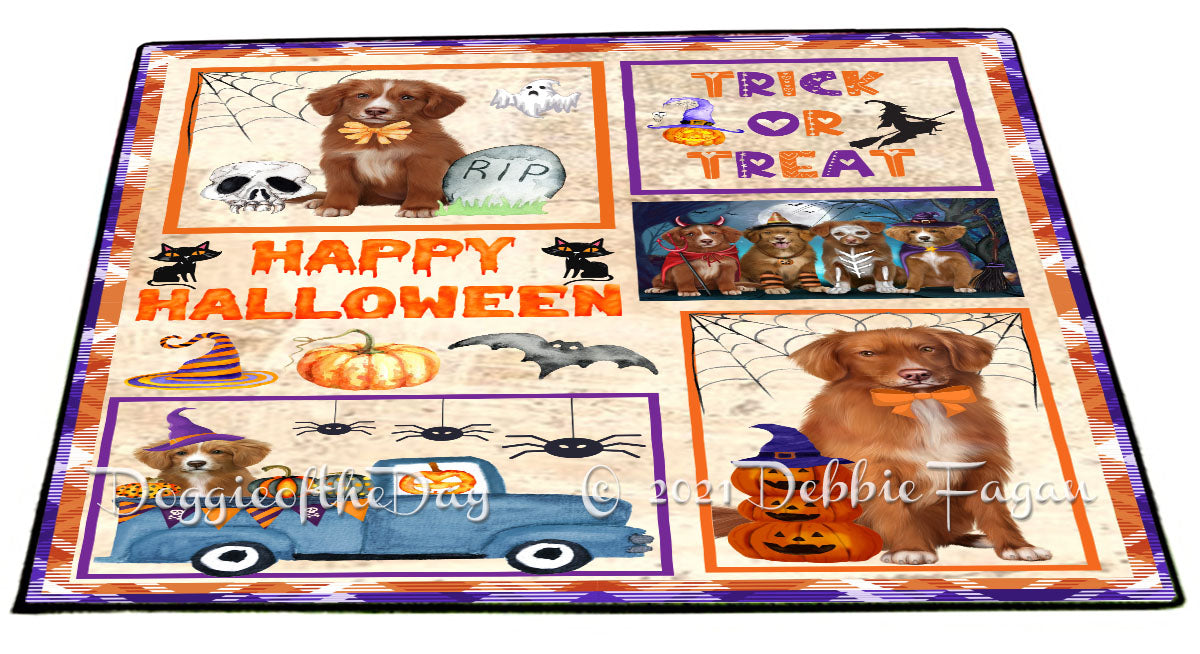 Happy Halloween Trick or Treat Nova Scotia Duck Tolling Retriever Dogs Indoor/Outdoor Welcome Floormat - Premium Quality Washable Anti-Slip Doormat Rug FLMS58150