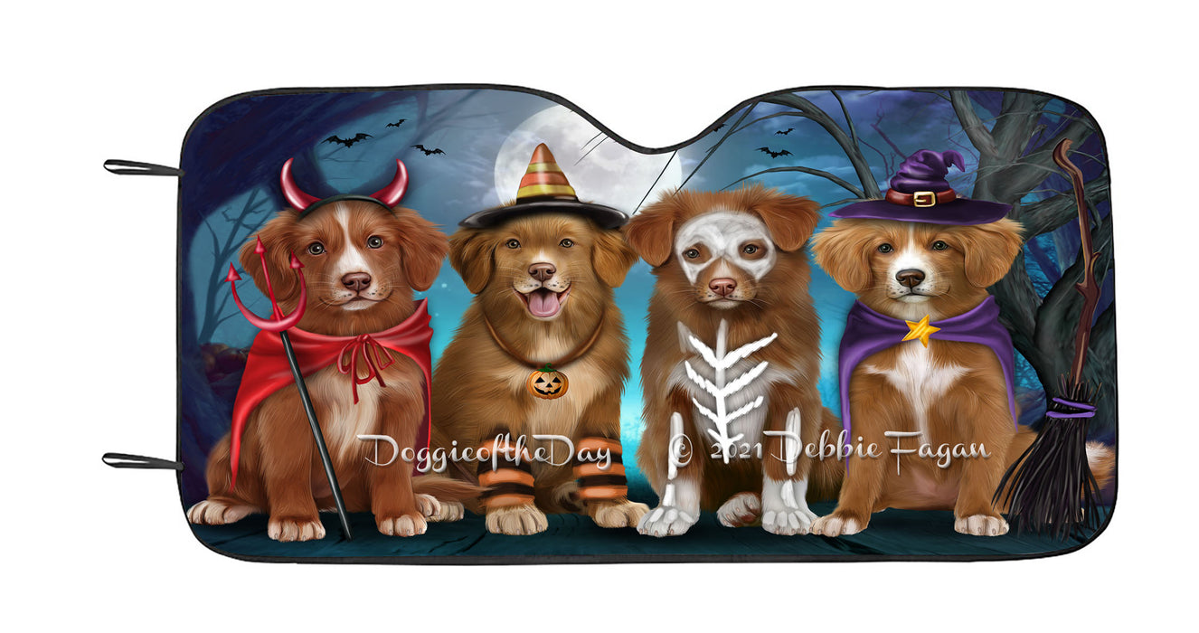 Happy Halloween Trick or Treat Nova Scotia Duck Tolling Retriever Dogs Car Sun Shade Cover Curtain