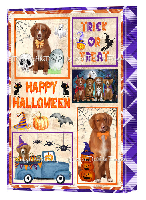 Happy Halloween Trick or Treat Nova Scotia Duck Tolling Retriever Dogs Canvas Wall Art Decor - Premium Quality Canvas Wall Art for Living Room Bedroom Home Office Decor Ready to Hang CVS150677