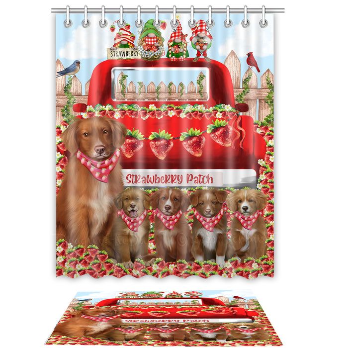 Nova Scotia Duck Tolling Retriever Shower Curtain & Bath Mat Set - Explore a Variety of Custom Designs - Personalized Curtains with hooks and Rug for Bathroom Decor - Dog Gift for Pet Lovers