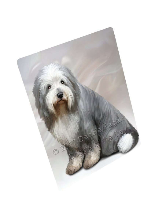 Old English Sheepdog Dog Art Portrait Print Woven Throw Sherpa Plush Fleece Blanket D034