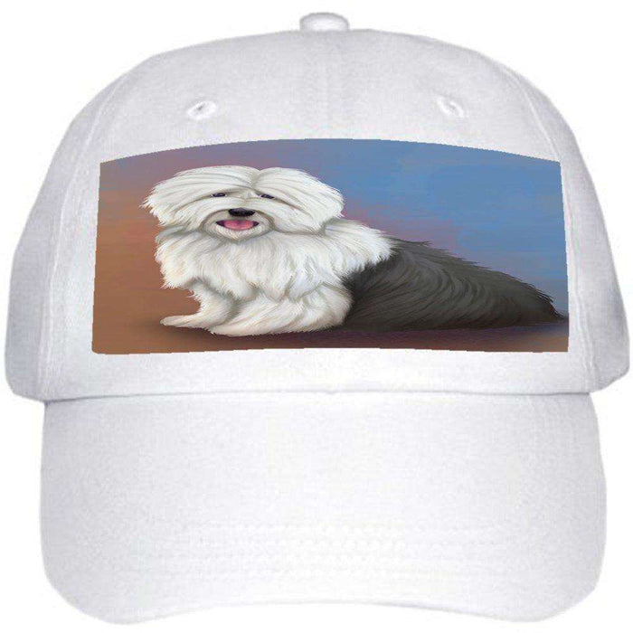 Old English Sheepdog Dog Ball Hat Cap Off White