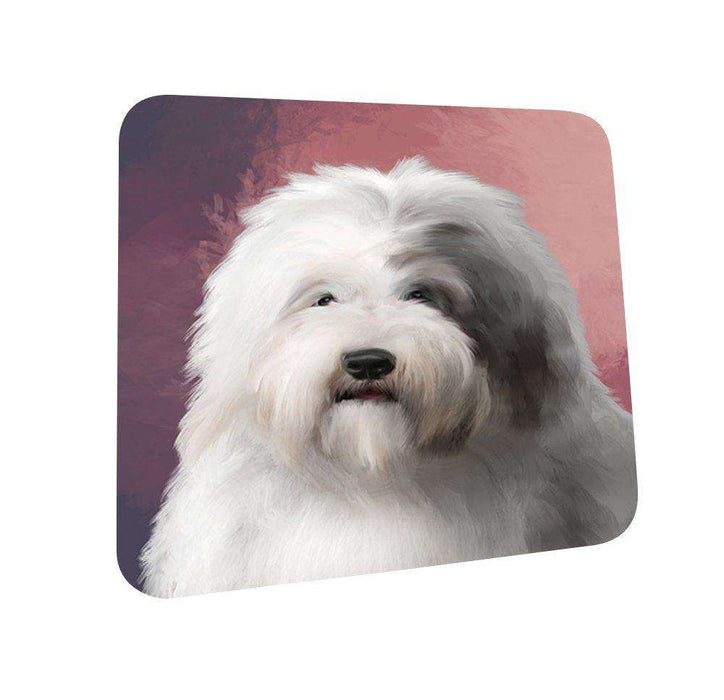 Old English Sheepdog Dog Coasters Set of 4