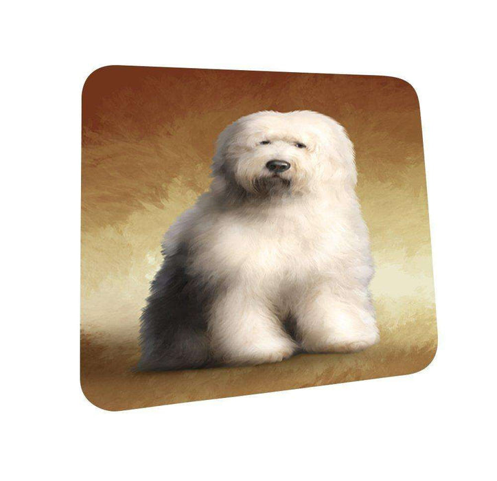 Old English Sheepdog Dog Coasters Set of 4