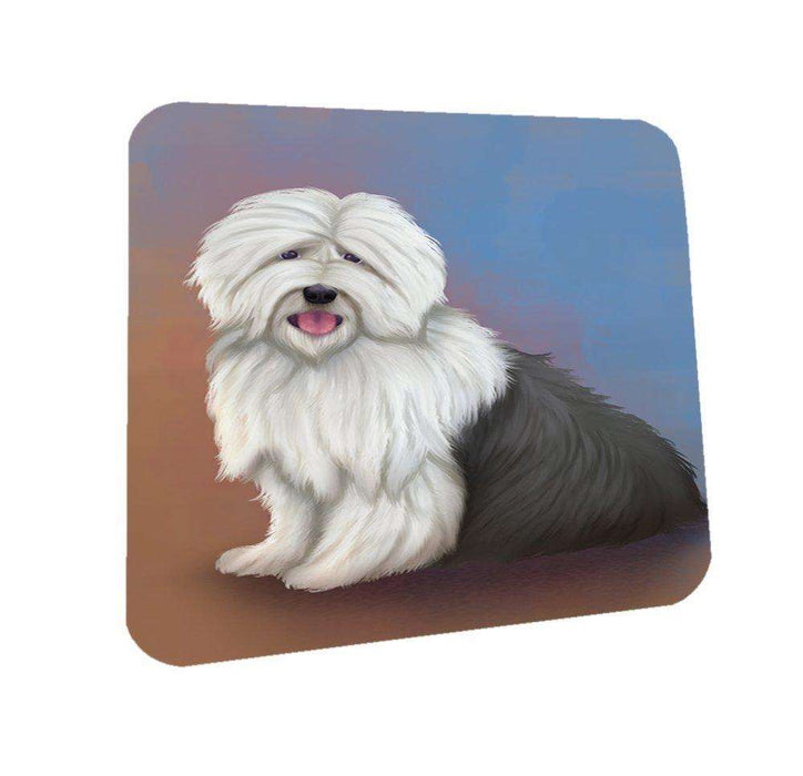 Old English Sheepdog Dog Coasters Set of 4