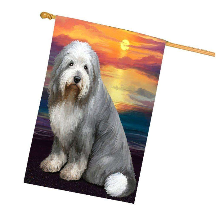 Old English Sheepdog Dog House Flag HF021