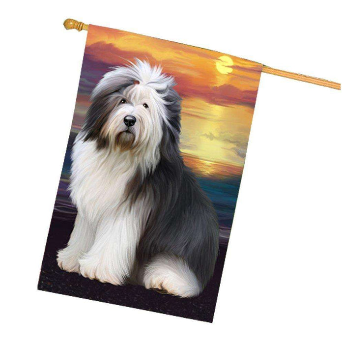 Old English Sheepdog Dog House Flag HF418