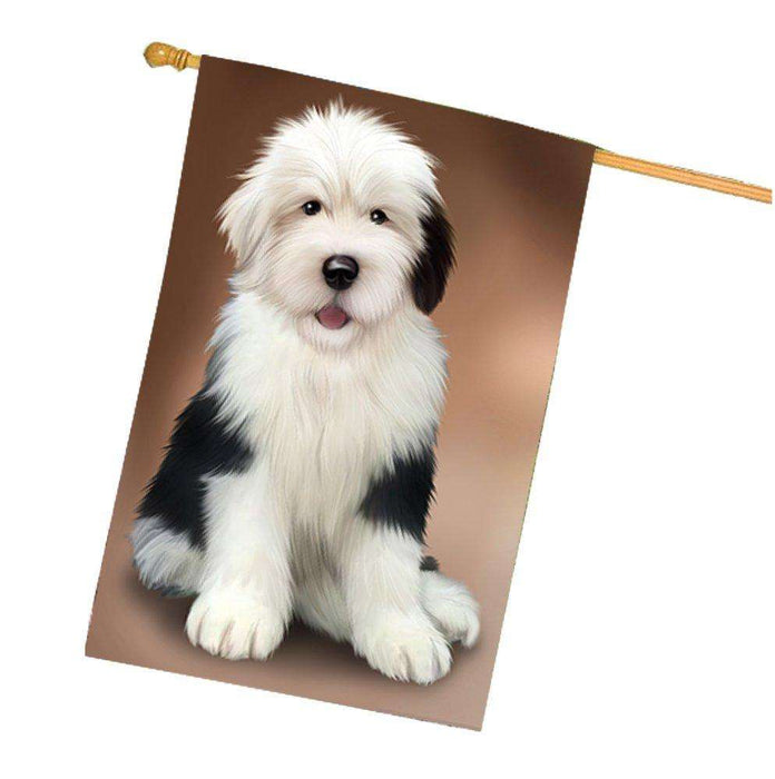 Old English Sheepdog Dog House Flag HF424