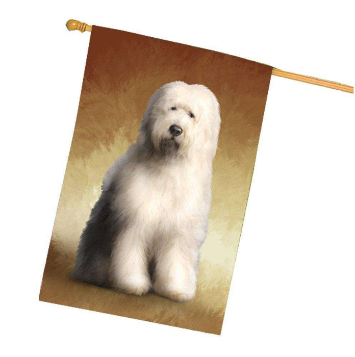 Old English Sheepdog Dog House Flag