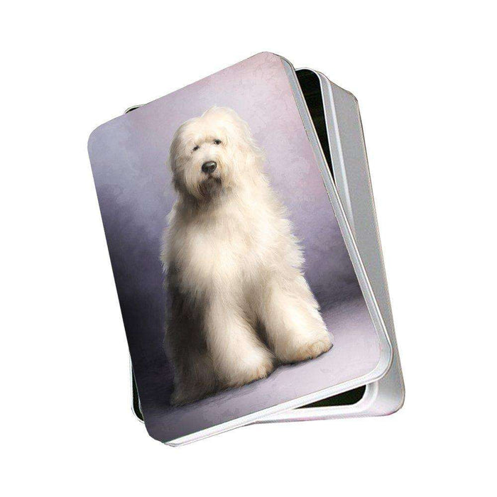 Old English Sheepdog Dog Photo Storage Tin