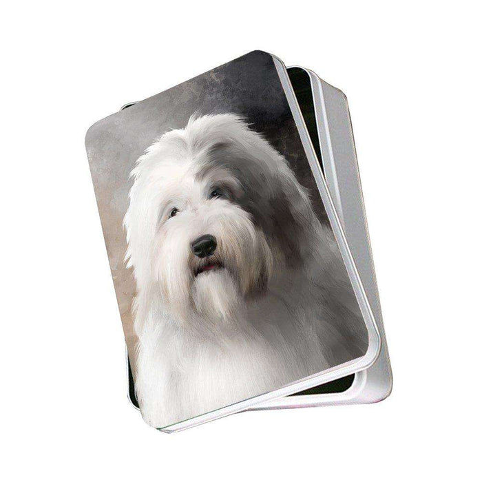 Old English Sheepdog Dog Photo Storage Tin