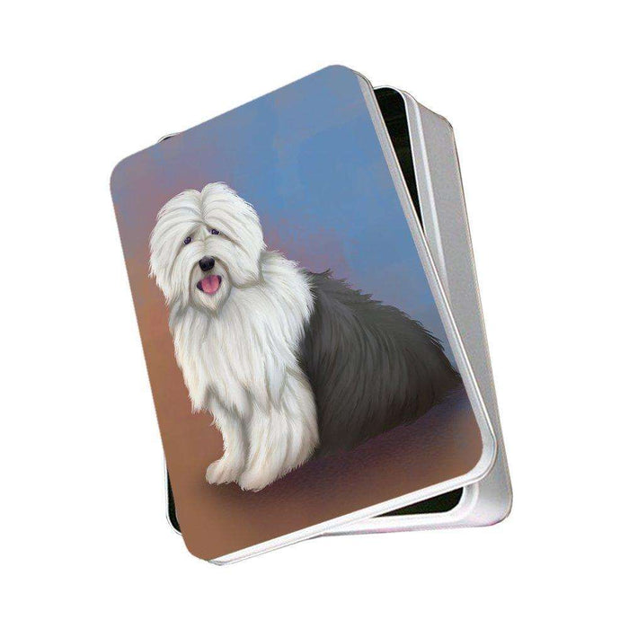 Old English Sheepdog Dog Photo Tin